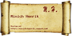 Minich Henrik névjegykártya
